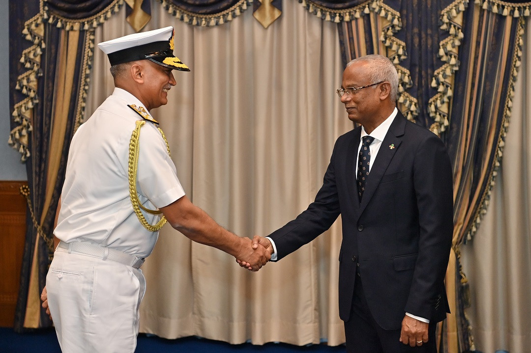 The Chief of the Naval Staff of India, Admiral Radhakrishnan Hari Kumar paid a courtesy call on President Ibrahim Mohamed Solih