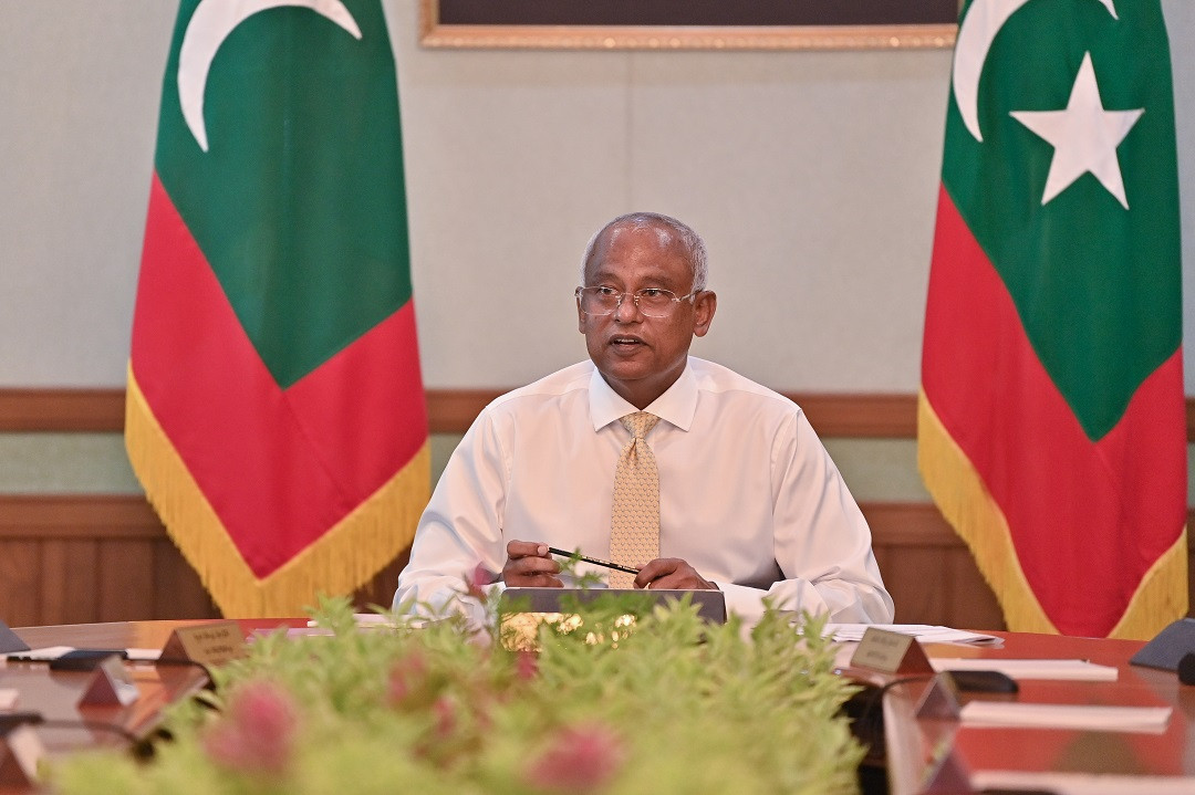 President Ibrahim Mohamed Solih at a cabinet meeting
