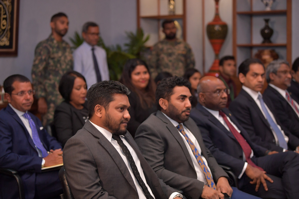Senior government officials were in attendance during the video conference. Photo: President's Office