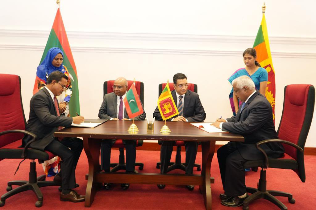 Maldives and Sri Lanka signed the three agreements during Foreign Minister Abdulla Shahid's ongoing official visit