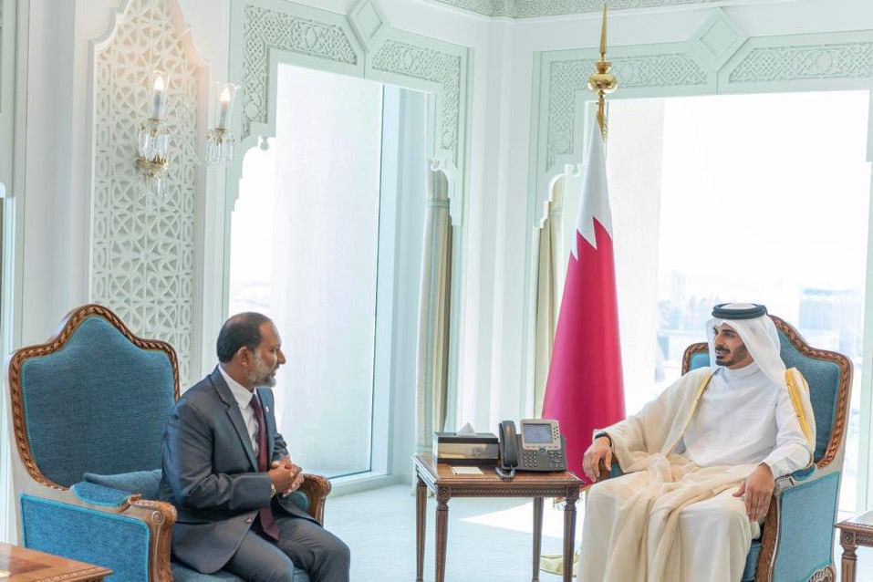 ގަތަރުގެ އިންޓީރިއަރ މިނިސްޓަރ ހަމަދު ބިން ޚަލީފާ އާލް ސާނީއާ، ހޯމް މިނިސްޓަރ އިމްރާން އަބްދުﷲ ބައްދަލުކުރައްވަނީ