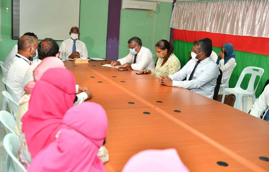 The president met Lh. Naifaru Council as part of his ongoing tour of the atoll