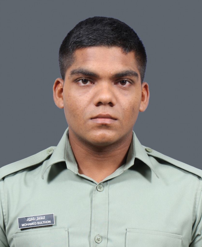 Lance Corporal Mohamed Sultan, 22, native to Himandhoo island in Alif Alif atoll