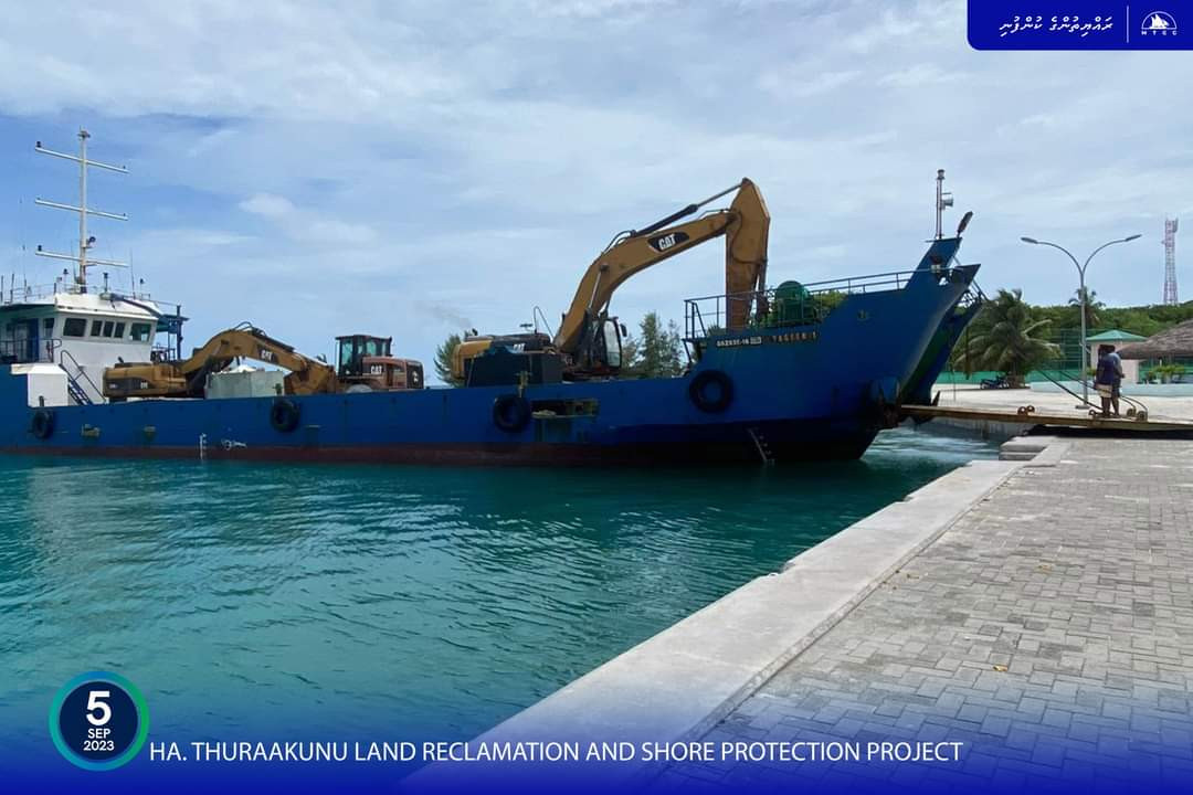 MTCC mobilized the Thuraakunu land reclamation and shore protection project site on September 2