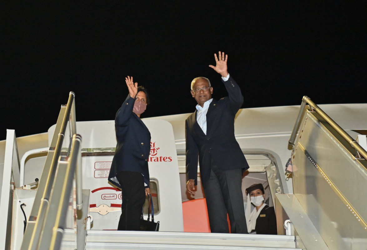 President Ibrahim Mohamed Solih and First Lady Fazna Ahmed have departed to the United Kingdom on an official visit