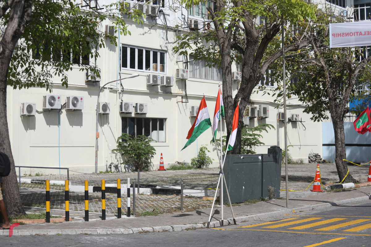 08 ޖޫން 2019 -- އިންޑިޔާގެ ބޮޑުވަޒީރު ނަރެންދުރާ މޯދީއަށް މަރުހަބާ ދެންނެވުމުގެ ގޮތުން މާލޭގެ މަގުތައް ޒީނަތްތެރި ކޮށްފައި-- ފޮޓޯ: ޝުއައިބް މުހައްމަދު