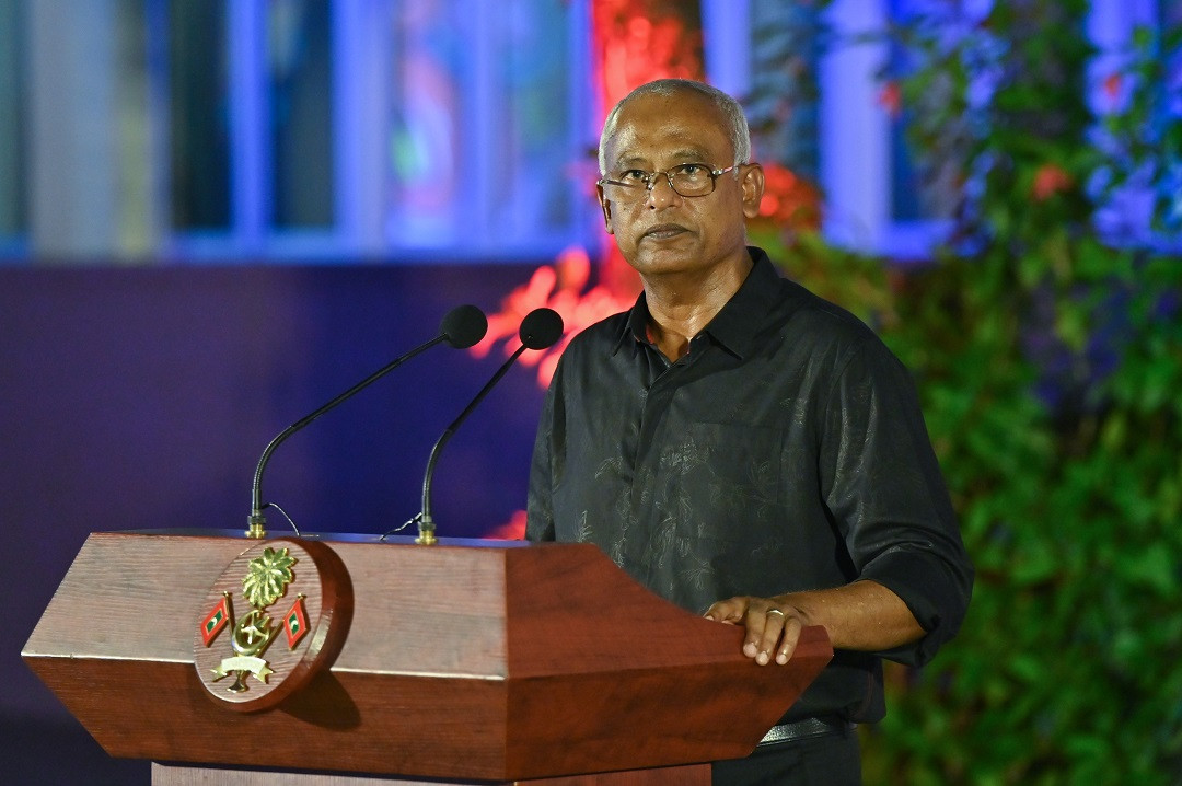 ފަރުމާ އިންޓަރނޭޝަނަލް ޔޫތް އާރޓް ފެސްޓިވަލް ހުޅުވުމުގެ ރަސްމިއްޔާތަށް ރައީސް ޞާލިހް ވާހަކަފުޅުދައްކަވަނީ - ފޮޓޯ: ރައީސް އޮފީސް