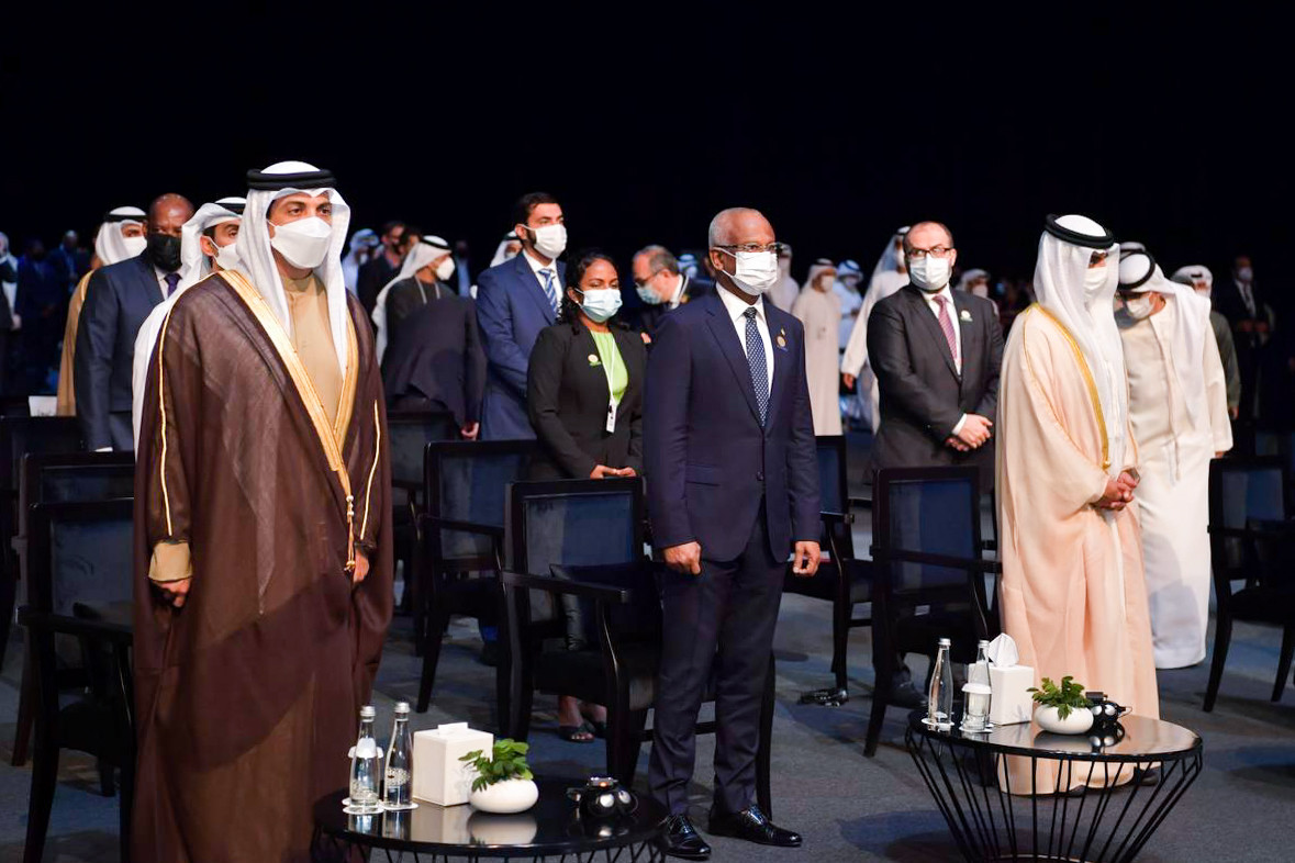 President Solih attended the ADSW opening and Zayed Sustainability Prize awards ceremony on Monday
