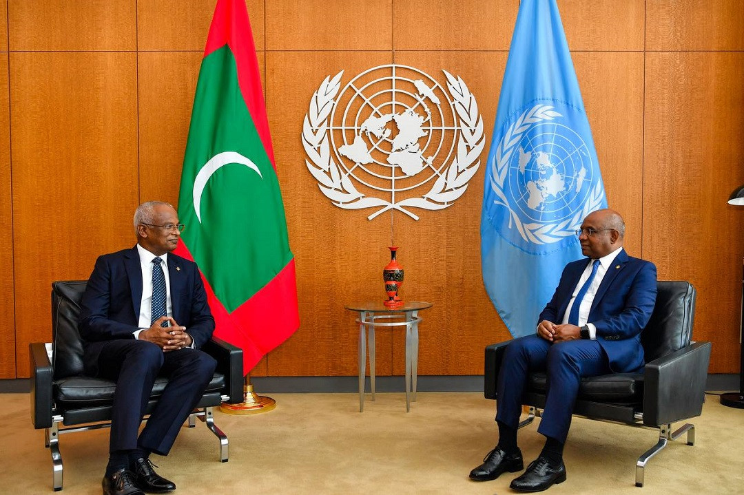 ރައީސް ޞާލިޙް ޔޫއެންޖީއޭގެ ރައީސް އަބްދުﷲ ޝާހިދާ ބައްދަލުކުރެއްވުން