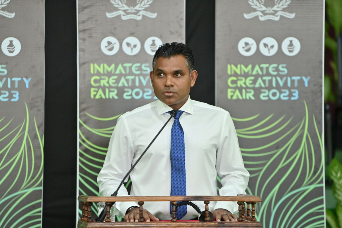 The vice president speaking at the Inmates Creativity Fair 2023 inauguration ceremony