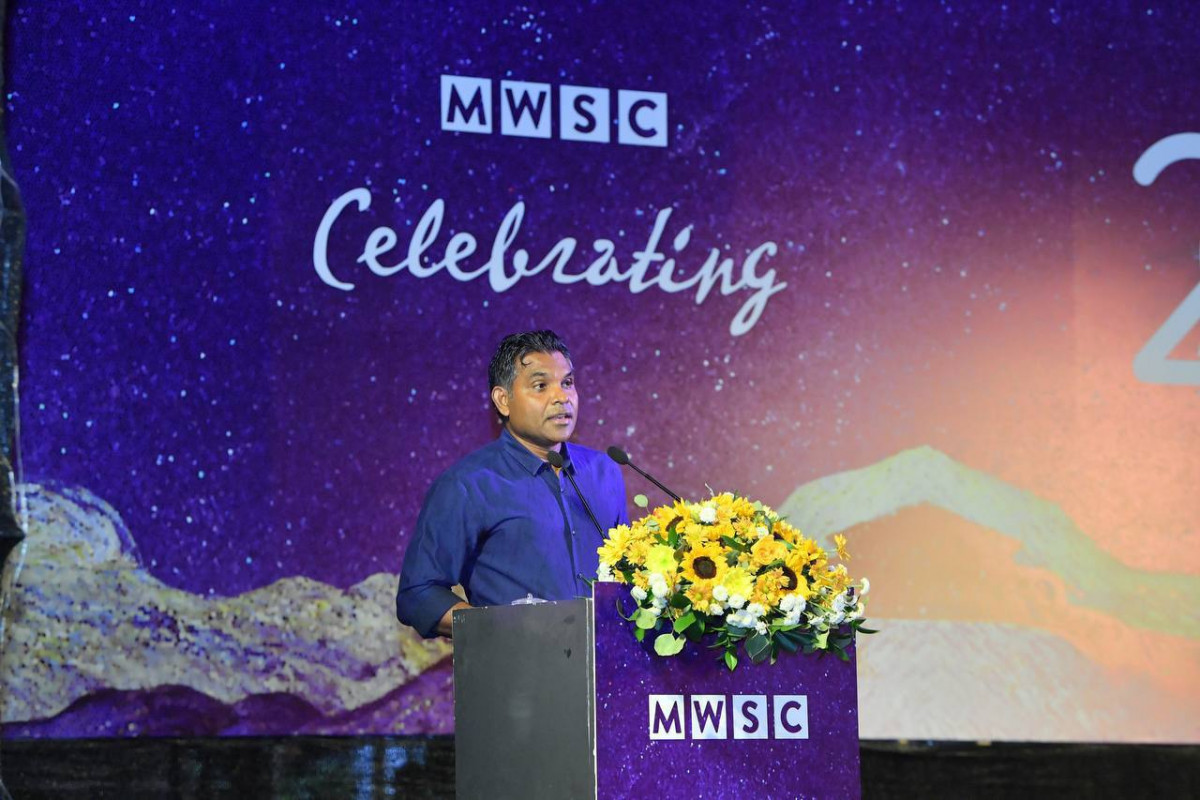 Vice President Faisal Naseem at the ceremony held to commemorate MWSC’s 28th anniversary