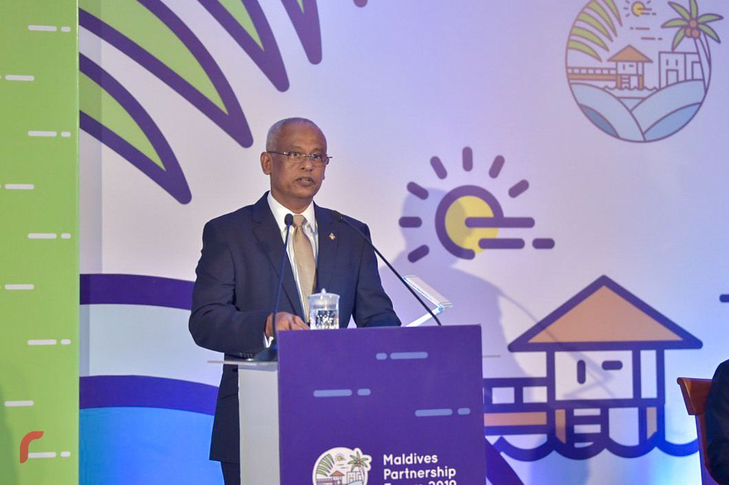 17 ޖޫން 2019 --މޯލްޑިވްސް ޕާރޓްނަރޝިޕް ފޯރަމް ގެ ތެރެއިން. މި ފޯރަމް ޝަރަފްވެރިކޮށްދެއްވީ ރައީސުލް ޖުމްހޫރިއްޔާ އިބްރާހިމް މުހައްމަދު ސާލިހް.-- ފޮޓޯ: ރައީސް އޮފީސް