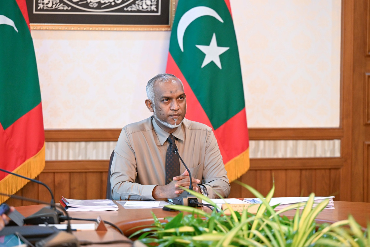 President Dr. Mohamed Muizzu at a cabinet meeting