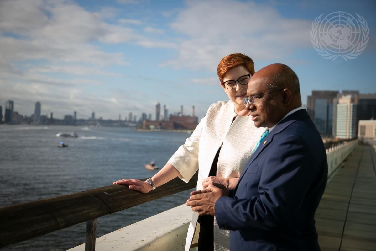 Australian Foreign Minister Marise Payne and Maldivian Foreign Minister Abdulla Shahid