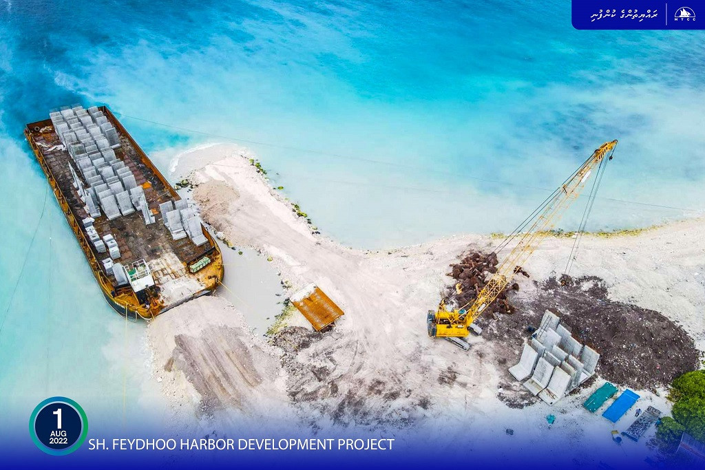 MTCC preparing to commence construction of the quay wall for Sh. Feydhoo harbor