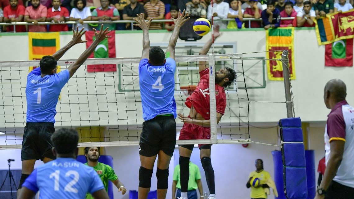 2019 ވަނަ އަހަރު މާލޭގައި ލަންކާ އާއި ރާއްޖޭން ކުޅުނު ވޮލީބޯޅަ މެޗެއްގެ ތެެރެއިން