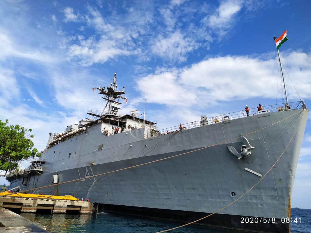 The ship, “INS Jalashwa” entered the port in Maldives capital, Malé City on Thursday
