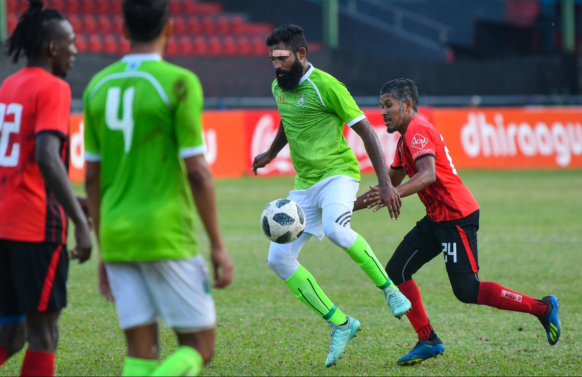 Arif during the Dhiraagu Dhivehi Premier League