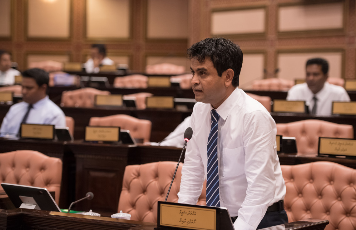 Hoarafushi constituency MP and member of the parliament\'s committee on environment and climate change, Ahmed Saleem.