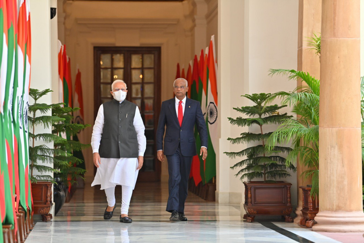 India's Prime Minister Narendra Modi and Maldives President Ibrahim Mohamed Solih