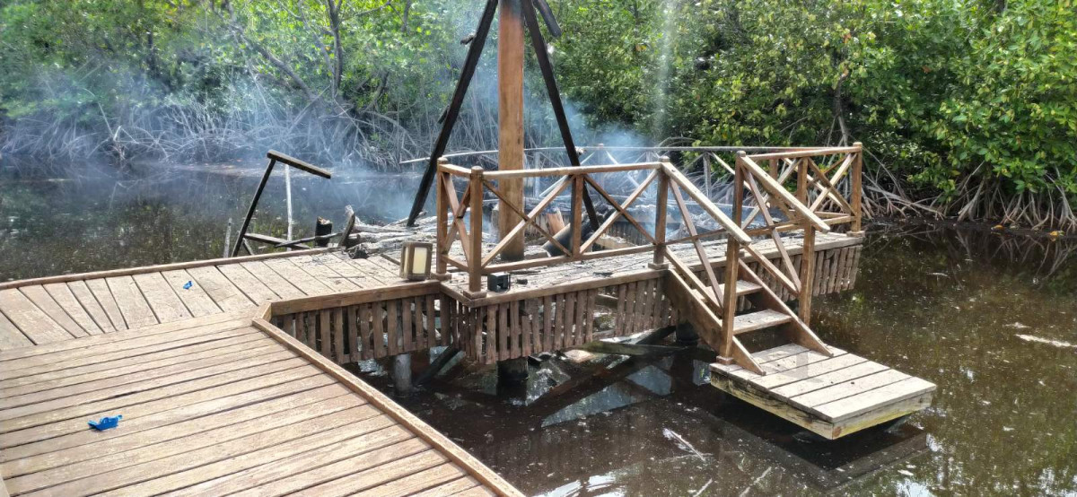 ކުމުންދޫ ކަނޑޫފަލުގައި ތަރައްގީކޮށްފައިވާ ނޭޗަރ ޕާކުގައި ރޯކޮށްލައި ގެއްލުން ދީފައި