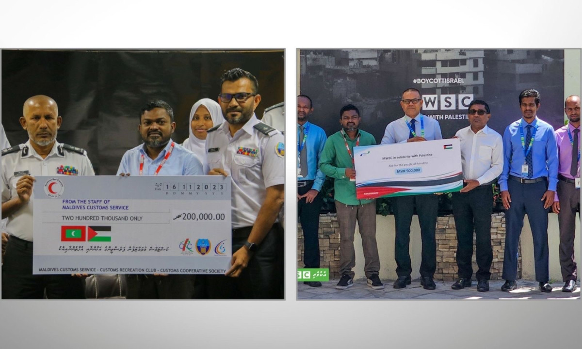 Maldives Customs and MWSC has donated than MVR 700,000 to support the people of Palestine