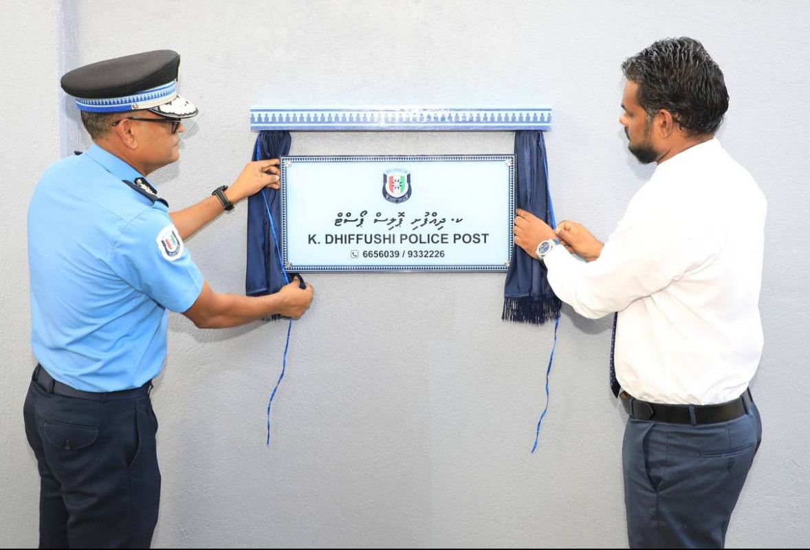 The inauguration of the police post established in Dhiffushi