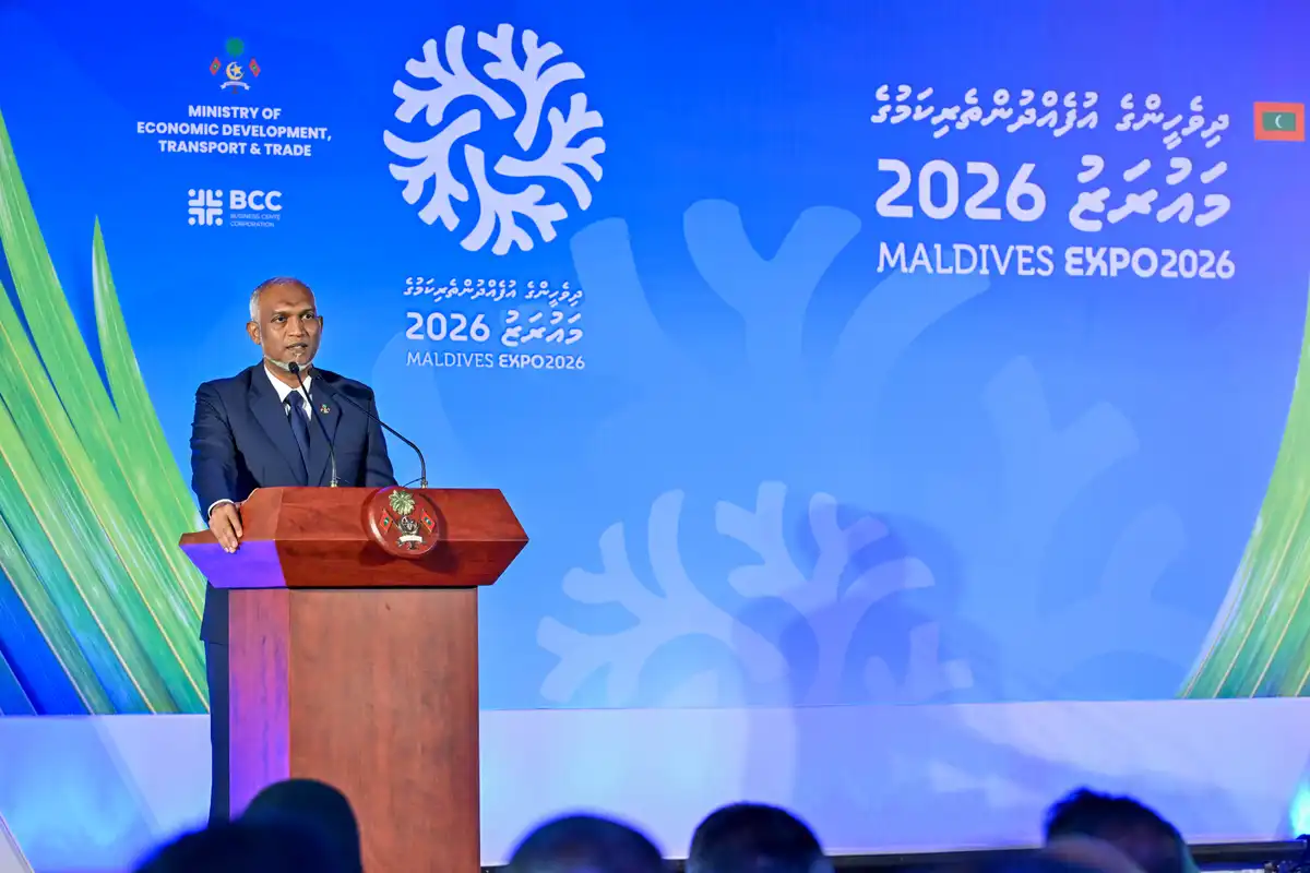 ރައީސް ޑރ. މުހައްމަދު މުއިއްޒު، "މޯލްޑިވްސް އެކްސްޕޯ 2026" ގެ އިނާމު ދިނުމުގެ ރަސްމިއްޔާތުގައި ވާހަކަފުޅު ދައްކަވަނީ