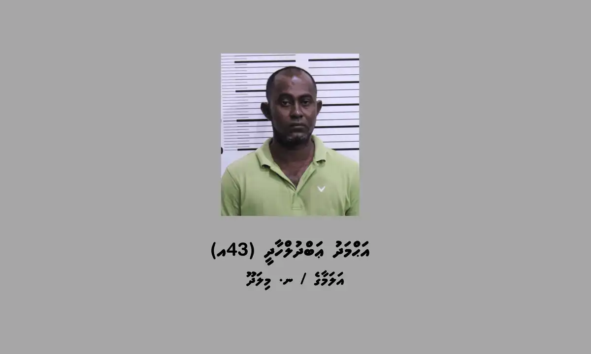 ޑައިމޯފިން ޓްރެފިކްކުރުމުގެ ކުށް ސާބިތުވެ، ނ. މިލަދޫ / އަލަމާގެ، އަޙްމަދު ޢަބްދުލްހާދީ (43އ) 25 އަހަރަށް ޖަލަށްލުން