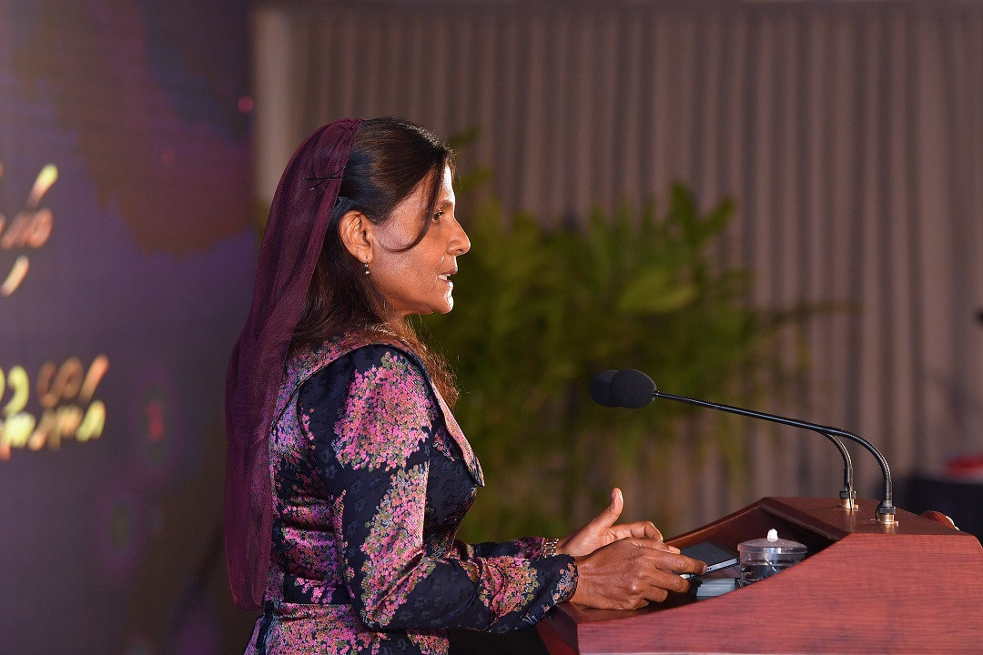 First Lady Fazna Ahmed, speaking at the Rehendhi Award ceremony held on Tuesday 