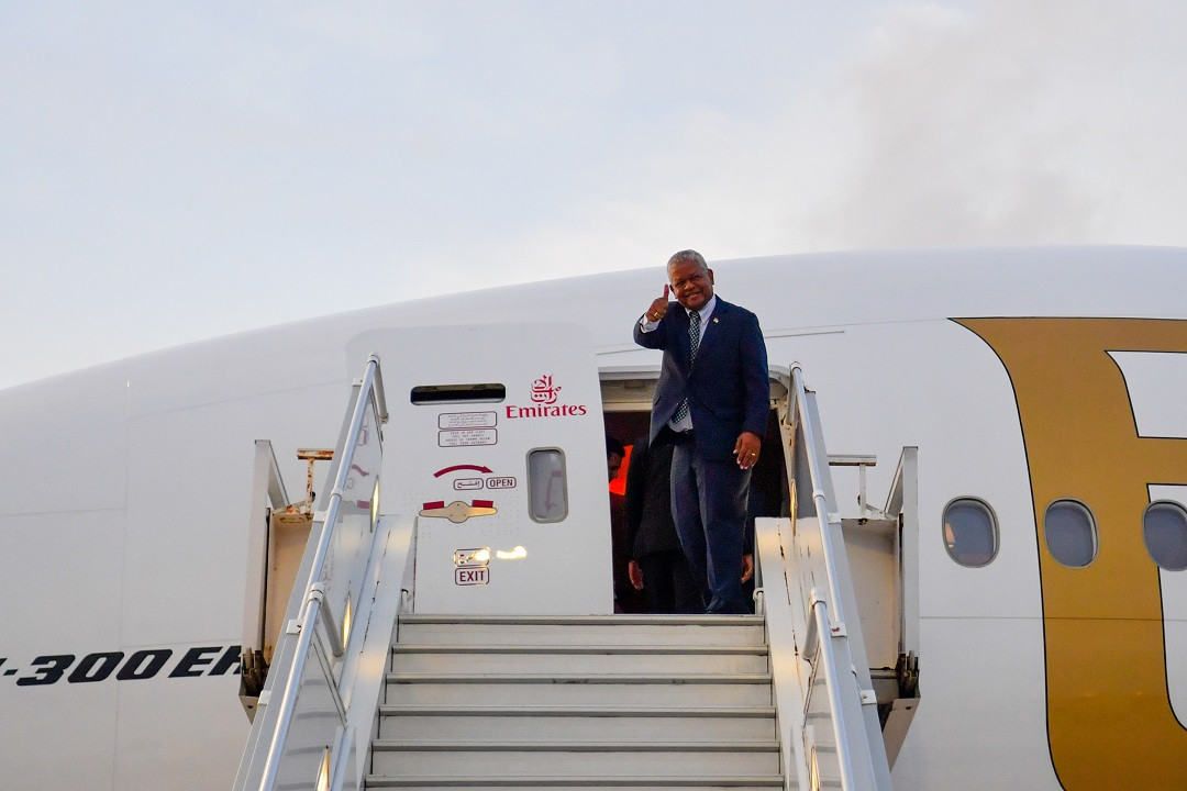 ސޭޝެލްސްގެ ރައީސްގެ ދެކަނބަލުންގެ ޝަރަފުގައި ރައީސުލްޖުމްހޫރިއްޔާ ދެކަނބަނލުން ވަނީ މެންދުރުގެ ފަރިއްކޮޅެއް ދެއްވާފައި - ފޮޓޯ: ރައީސް އޮފީސް