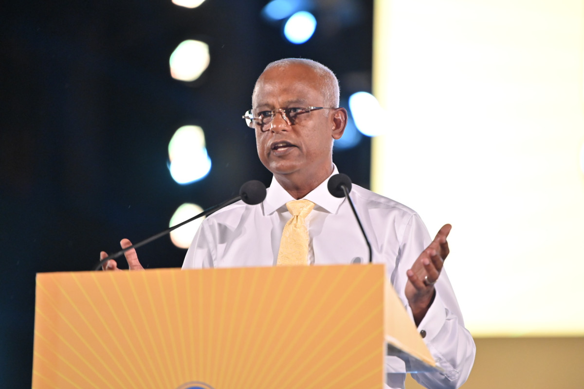 ރައީސުލްޖުމްހޫރިއްޔާ އިބްރާހިމް މުހައްމަދު ޞާލިހް، އުފާވެރި މާލެ ޖަލްސާގައި ވާހަކަފުޅުދައްކަވަނީ