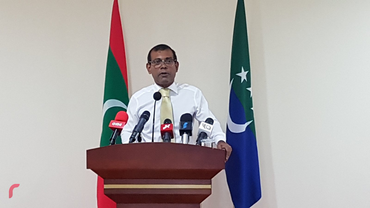 ނޫސްވެރިންގެ ބައްދަލުވުމުގައި ރައީސް ނަޝީދު ވާހަކަފުޅުދައްކަވަނީ