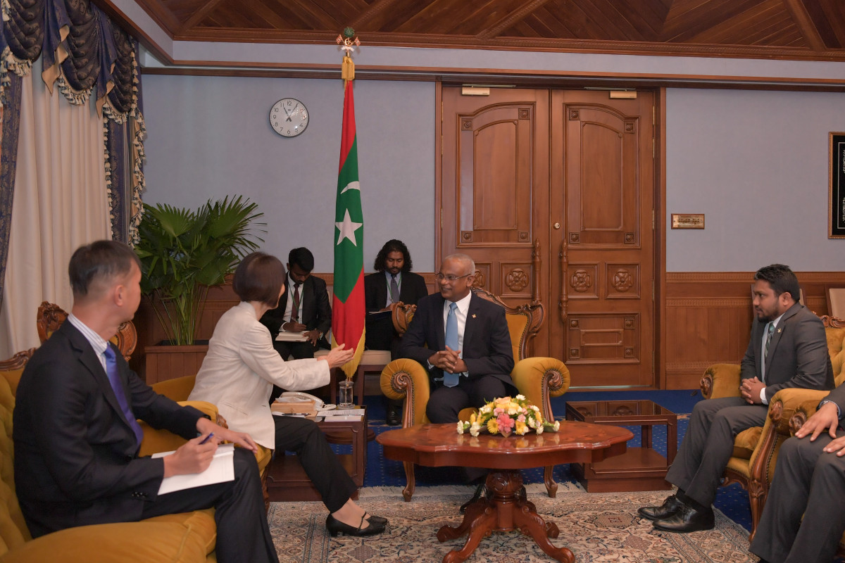 Keiko Yanai, the Ambassador of Japan to the Maldives with President Solih