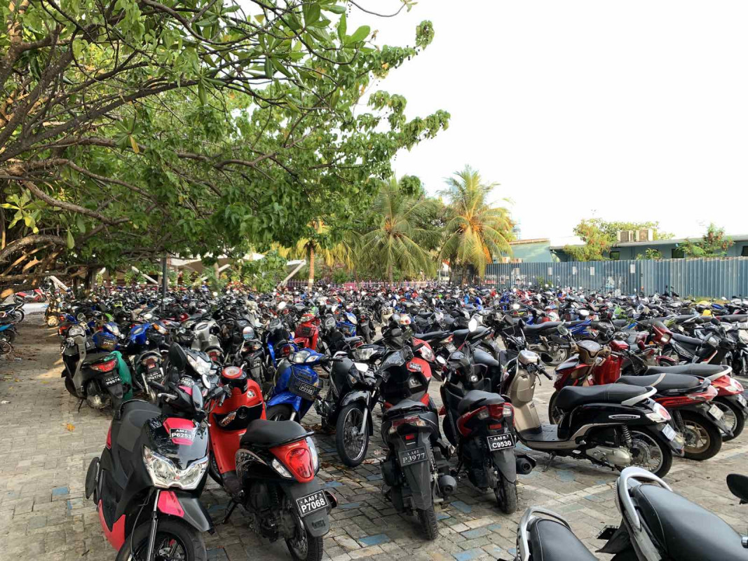 މާލޭގައި ސައިކަލްތަކެއް ޕާކްކޮށްފައި