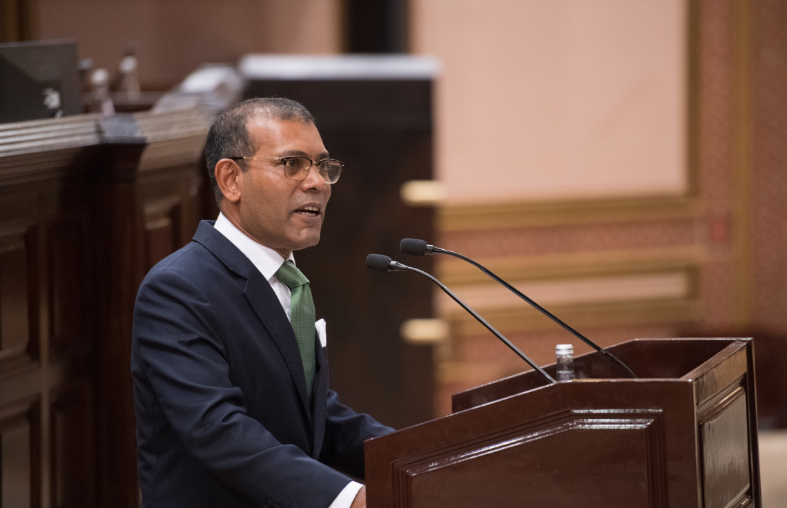 01 ސެޕްޓެމްބަރ 2019 | ހަތަރު ވަނަ ސައުތު އޭޝިޔަން ސްޕީކާރސް ސަމިޓްގެ ތެރެއިން | ރާއްޖޭގެ ޤާނޫނުހަދާ މަޖިލީހުގެ ރައީސް، ރައީސް މުހައްމަދު ނަޝީދު ވާހަކަފުޅުދައްކަވަނީ -- ފޮޓޯ: ރައްޔިތުންގެ މަޖިލިސް