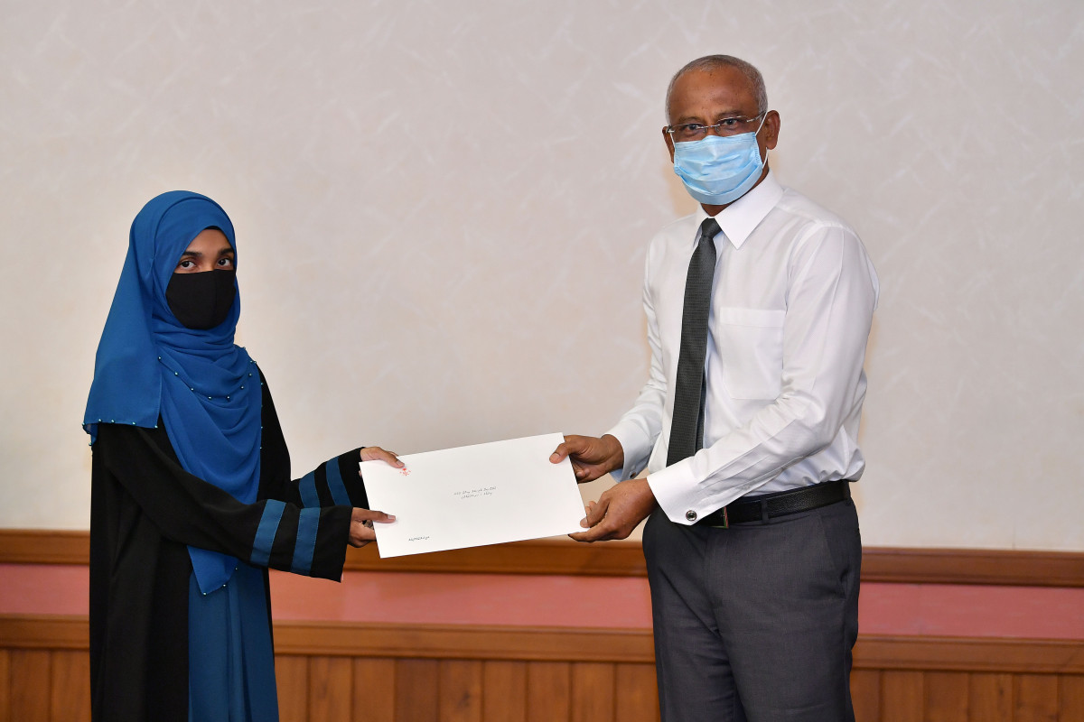 ރައީސުލްޖުމްހޫރިއްޔާ ދެއްވާ ޚާއްޞަ ސްކޮލަރޝިޕް ދަރިވަރަކަށް ދެއްވަނީ