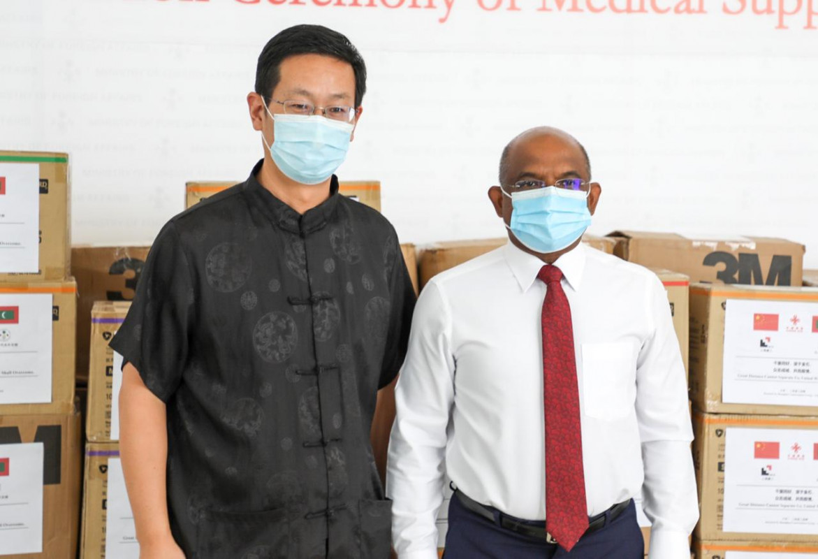Zhang Lizhong, Chinese Ambassador to Maldives and Foreign Minister Abdulla Shahid