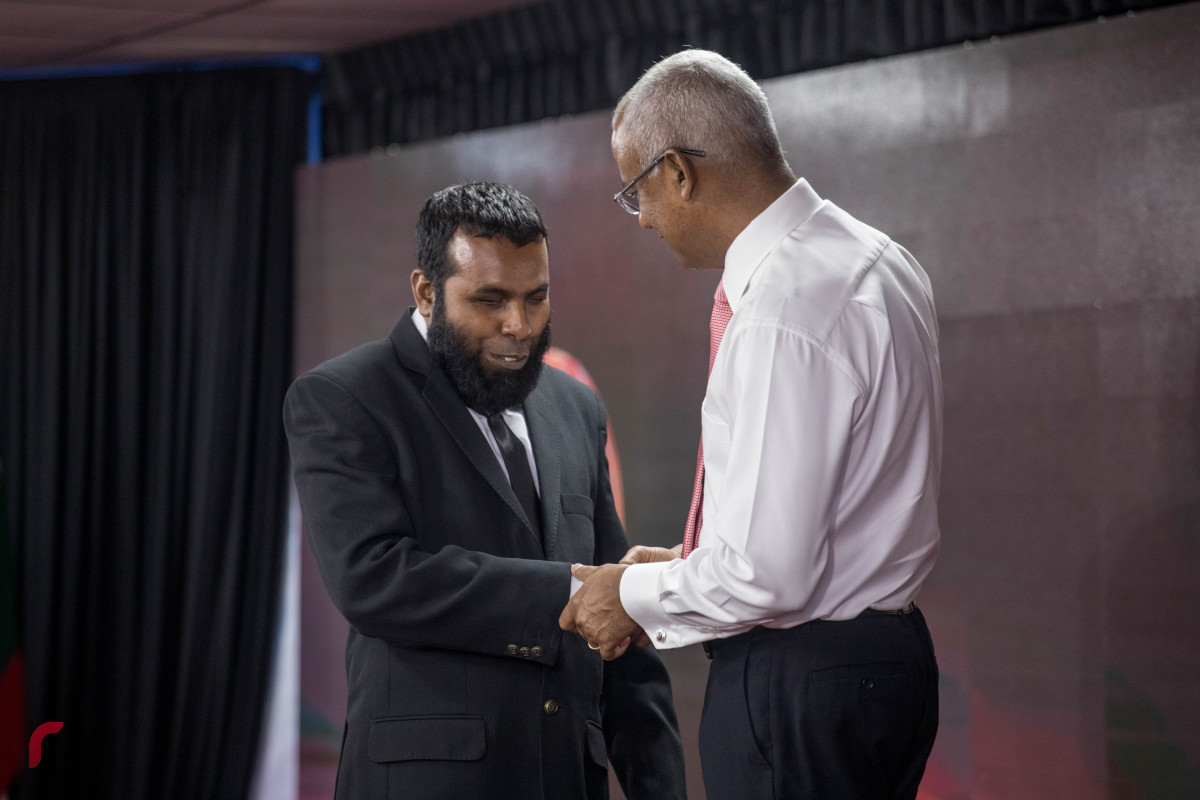 8 ޖުލައި 2019 --ރިވެލި އެވޯޑު ދިނުމަށް ބޭއްވި ހަފްލާގެ ތެރެއިން. .- ފޮޓޯ: ޝުއައިބް މުހައްމަދު