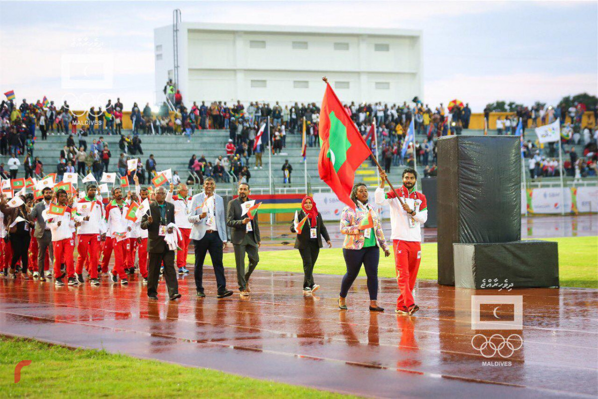 19 ޖުލައި 2019 --އިންޑިއަން އޯޝަންސް އައިލެންޑް ގޭމްސް 2019 ގެ ހުޅުވުމުގެ ރަސްމިއްޔާތުގައި ދިވެހި ޓީމުތައް-- ފޮޓޯ: އައިއޯއައިޖީ މީޑިޔާޓީމް
