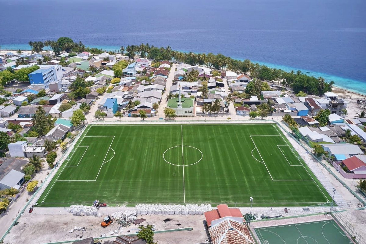 Turf ground in Nilandhoo island of Faafu atoll