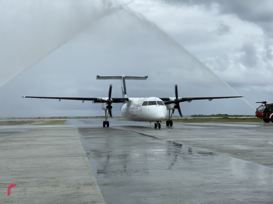 Flight operations began on Sunday morning