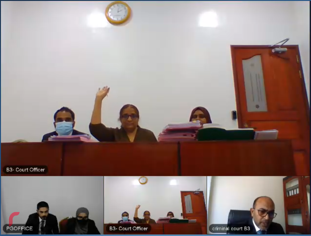 ކްރިމިނަލް ކޯޓުގައި މިއަދު ބޭއްވި ޝަރީއަތުގެ އަޑުއެހުމުގެ ތެރެއިން މަންޒަރެއް