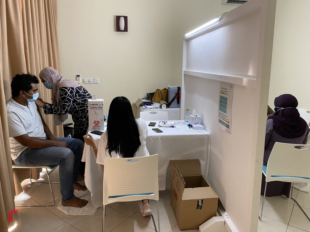 The vaccination drive at One & Only Reethirah resort