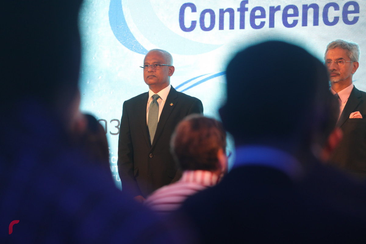 03 ސެޕްޓެމްބަރ 2019 | 4 ވަނަ ސައުތް އޭޝިއަން ކޮންފަރެންސް ފެށުމުގެ ގޮތުން ޕެރެޑައިޒް އައިލެންޑް ރިސޯޓުގައި ބޭއްވި ޖަލްސާގެ ތެރެއިން -- ފޮޓޯ: ޝުއައިބް މުހައްމަދު