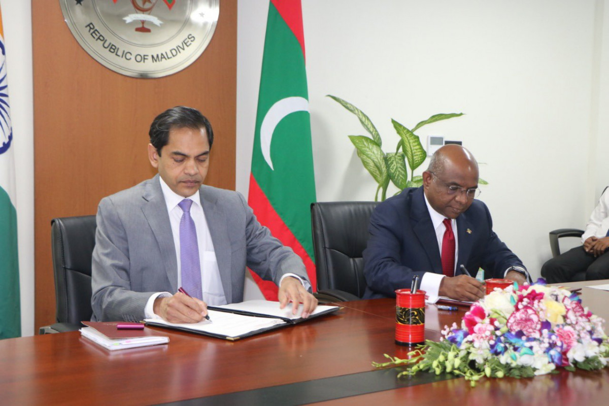 The signing between the governments of Maldives and India took place on Sunday