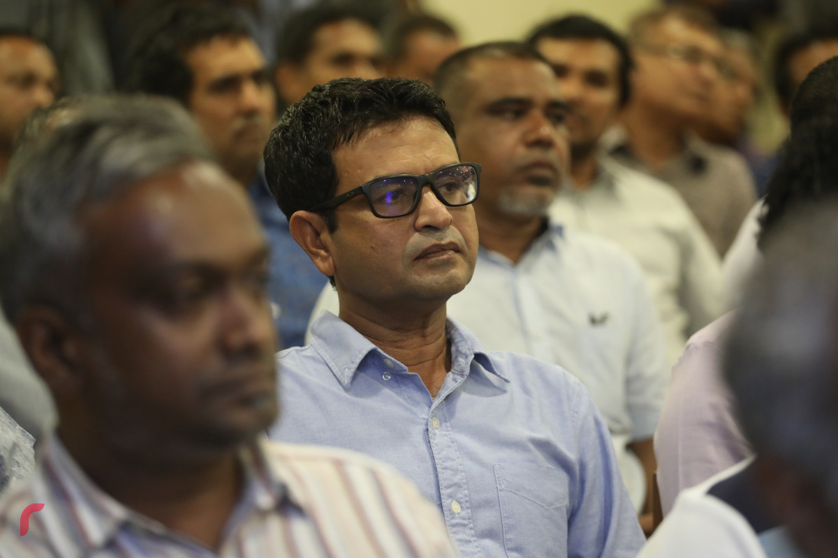 27 މެއި 2019: 19 ވަނަ ރައްޔިތުންގެ މަޖުލިހުގެ އޮރިއަންޓޭޝަންގެ ތެރެއިން، ހޯރަފުށީ ދާއިރާ އަށް ހޮވިވަޑައިގެންފައިވާ އަހްމަދު ސަލީމް -- ފޮޓޯ: ޝުއައިބް މުހައްމަދު