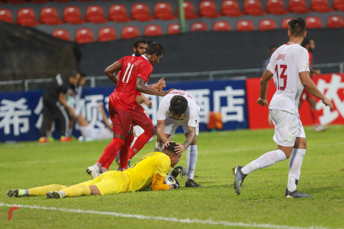 ވޯލްޑްކަޕް ކޮލިފައިން ދިވެހިރާއްޖެ އާއި ފިލިޕީންސް ބައްދަލުކުރި މެޗުގެ ތެރެއިން -- ފޮޓޯ: ރާއްޖެ.އެމްވީ