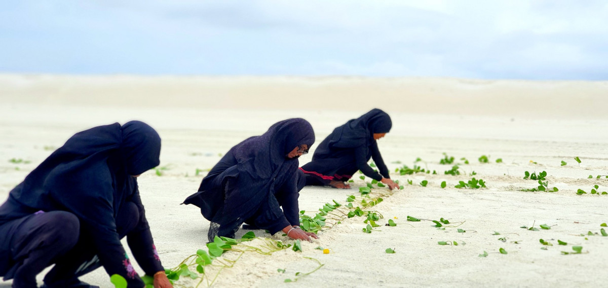 ހޯރަފުށި އެއަރޕޯޓް ފެހިކުރުމަށް ތަނބުރުވެޔޮ އިންދަނީ - ހއ. ހޯރަފުށީ އެއަރޕޯޓުގެ 83 އިންސައްތަ މަސައްކަތް މިހާރު ވަނީ ނިމިފައި -- ފޮޓޯ: ހޯރަފުށި ކައުންސިލް
