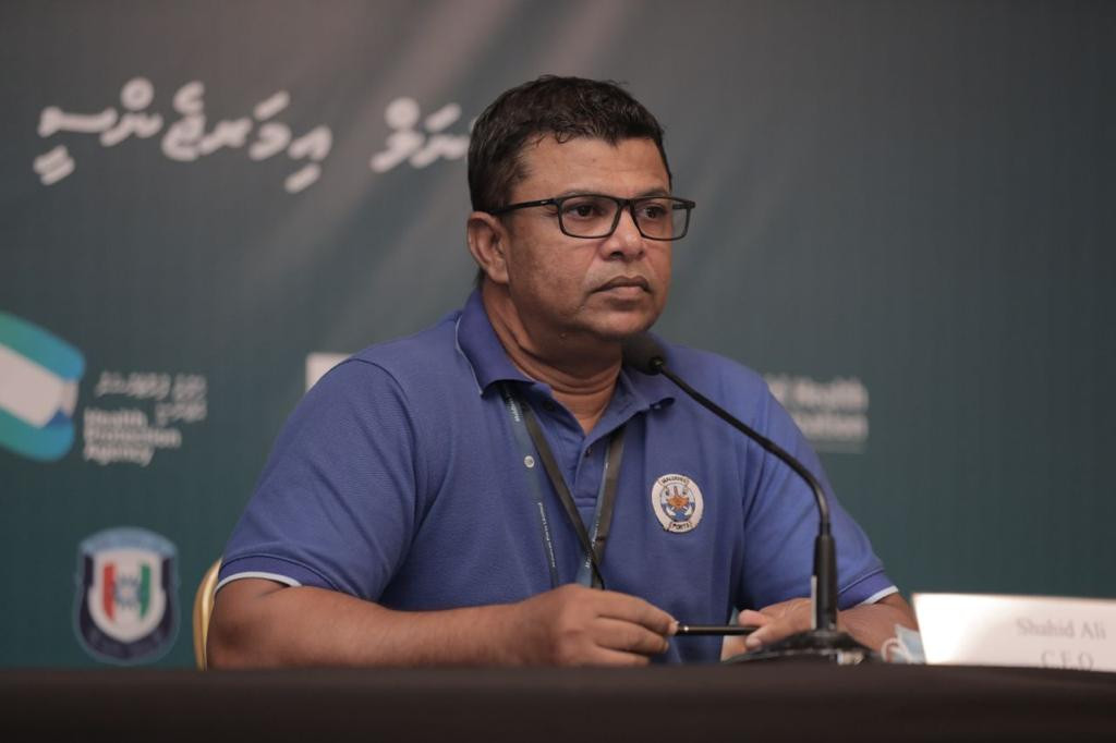 އެންއީއޯސީގައި ބޭއްވި ޕްރެސްގައި އެމްޕީއެލްގެ ސީއީއޯ ޝާހިދު އަލީ، :1 މެއި 2020